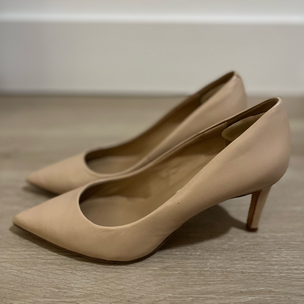 Dvf Nude Leather Olee Heels 6m